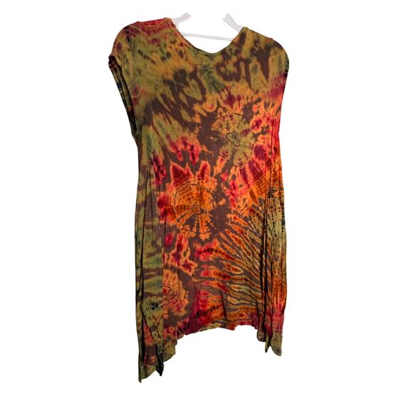 Jayli trippy colorful tie dye tunic top hippie retro groovy - Picture 8 of 8